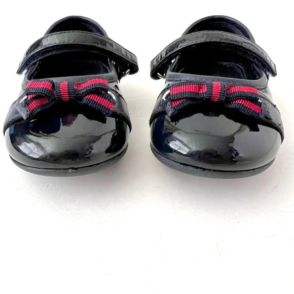 GUCCI | Baby Girl Mary Jane Ballet Flat Web Stripe Bow Navy Blue Leather US 5 - Picture 4 of 16